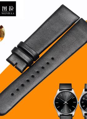 适配真皮表带原装CK表带K4D211Kz4D231K4D221专用手表带男女