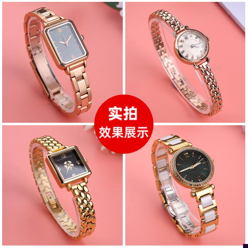 适配通用小号精钢手表带女小绿表纤细小尺寸表带681R014mm玫瑰金