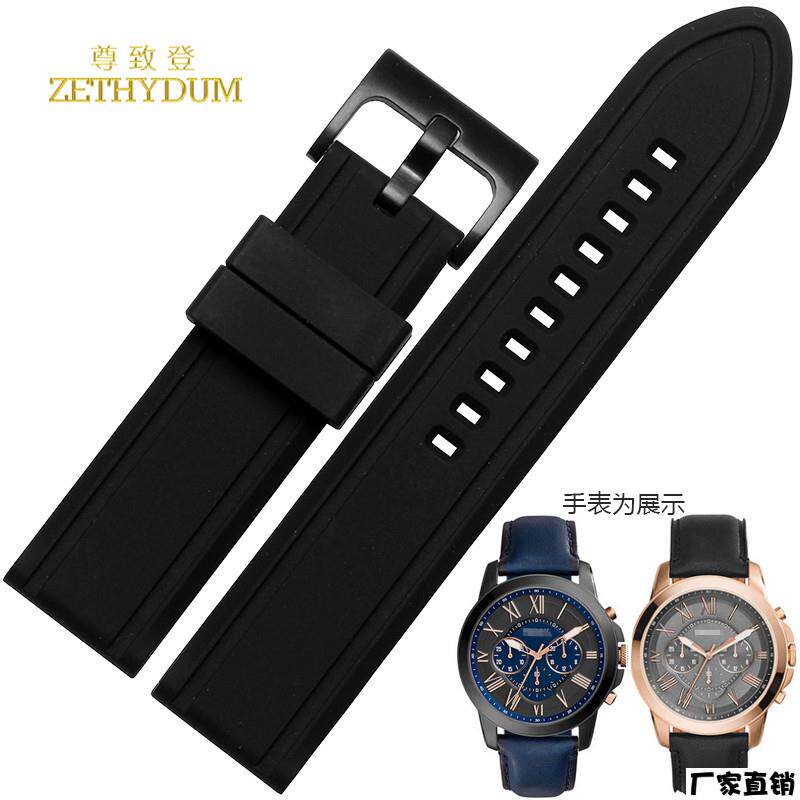 适配品质运动休闲硅胶表带适用化石fossil防水柔软FTW1114橡胶配