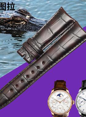 适配美洲鳄鱼皮原装WC万国表葡萄牙IWI503302手表带表带男