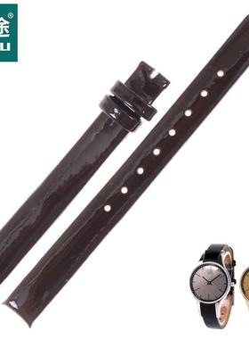适配原装CK手表带女K43231Ku43232K43236专用弧口真皮表带针扣配