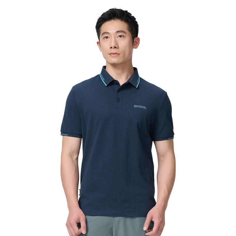 outdoor products新款户外polo衫男舒适透气亲肤柔软棉感短袖T恤