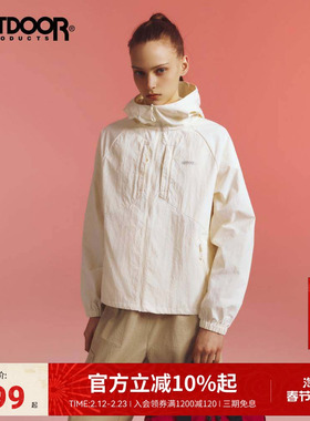 outdoor products新年款梭织外套女防泼水耐磨户外时尚连帽外套