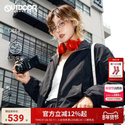 25新款户外加绒立领夹克外套女