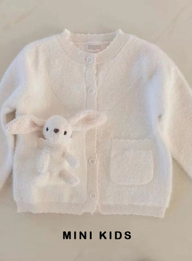 一秒爱上~自留100-140女童女宝宝春秋新款仿貂绒秋冬样子公仔针织