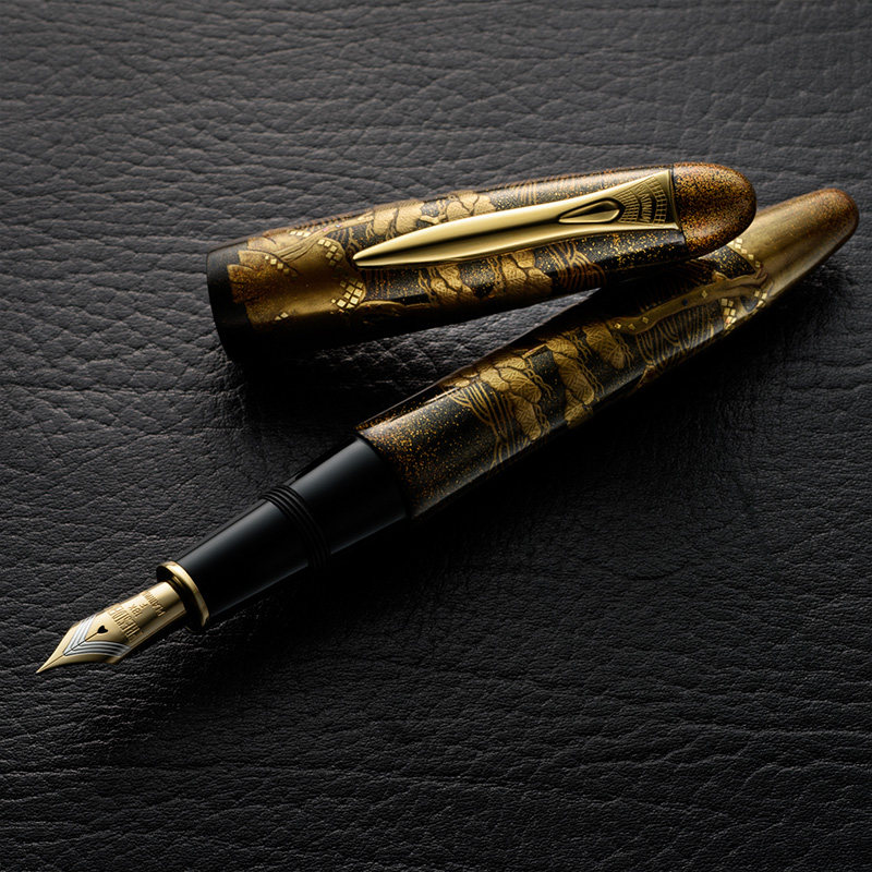 日本PLATINUM白金PIZ-500000加贺高莳荟作家宗香作滨松大型18K金尖钢笔万年笔男士高档礼品收藏钢笔套装
