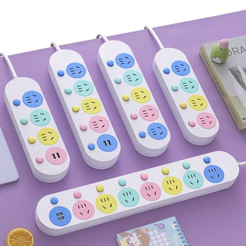 家用多功能USB插排带面板一转多插头孔插线板长线插座宿舍接线板