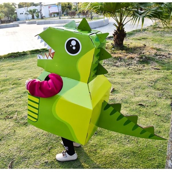 恐竜カートンウェアラブル獅子舞モデル子供の創造的なおもちゃ手作り diy 動物摩耗アセンブリ幼稚園
