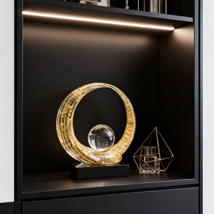 轻奢风现代艺术摆件金属水滴造型桌面装饰品高级感