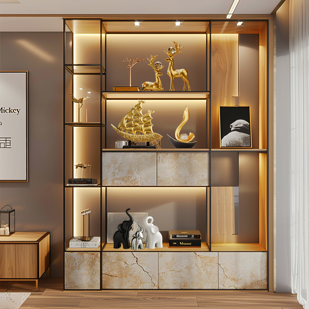 轻奢高档家居软装背景墙展示柜摆件2026新款艺术客厅酒柜装饰品,家居饰品,装饰摆件,淘宝优惠券,粉丝福利购,淘宝优惠卷