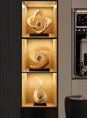 风生水起客厅电视柜酒柜装饰品摆件玄关博古架装饰办公室书柜摆设