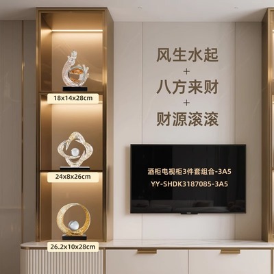 轻奢高档财源滚滚金箔摆件装饰品