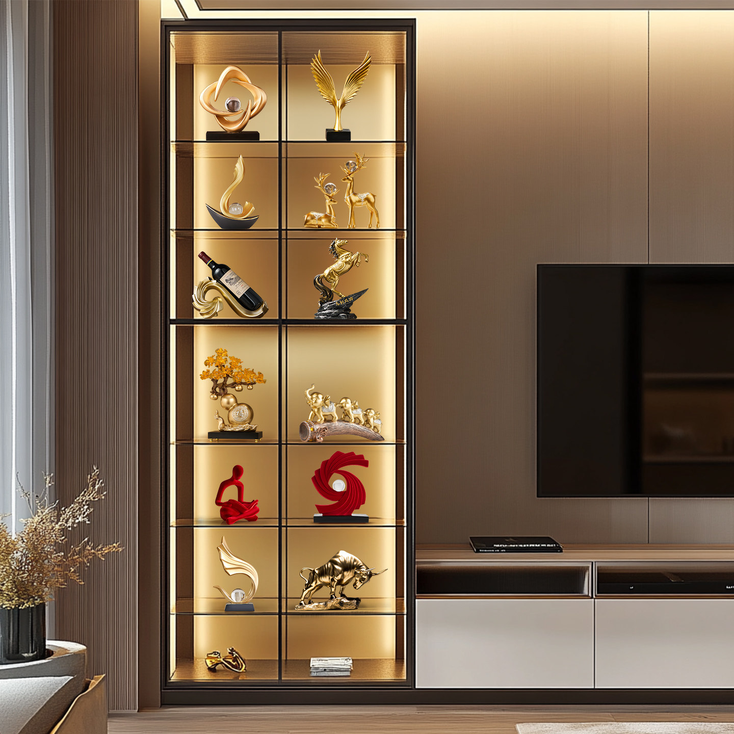 轻奢高档家居客厅电视柜摆件装饰品2026新款展示柜餐边酒柜摆放,家居饰品,装饰摆件,淘宝优惠券,粉丝福利购,淘宝优惠卷