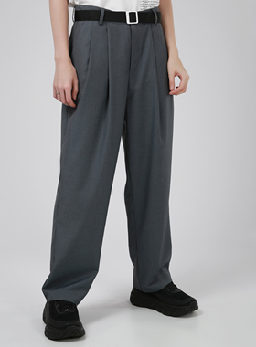 Senior Role夏季直筒垂感宽松简约休闲裤薄灰色潮流男西裤