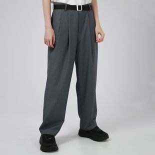 薄灰色潮流男西裤 直筒垂感宽松简约休闲裤 Role夏季 Senior