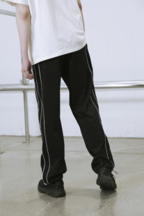 男直筒休闲收脚长裤 束脚裤 Role潮牌运动抽绳黑色宽松工装 Senior