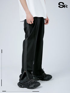 Role2021潮牌春夏新款 潮流西裤 休闲裤 子薄款 男宽松黑色裤 Senior