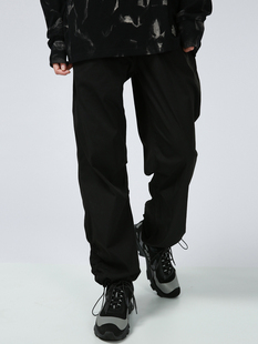 子男长裤 裤 潮 国潮抽皱工装 SeniorRole潮牌直筒宽松休闲束脚抽绳裤