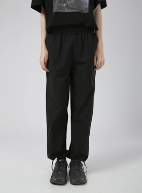 Senior Role春夏运动抽绳裤潮牌直筒长裤宽松黑色百搭休闲裤男
