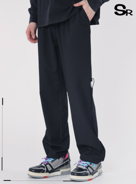 SeniorRole2021潮牌直筒宽松休闲抽绳装饰裤国潮西裤裤子男长裤潮