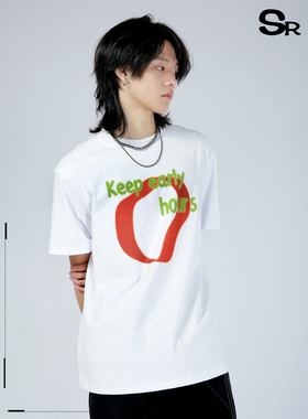 Senior Role2025新款纯棉t恤休闲体恤宽松圆领印花全棉情侣短袖男