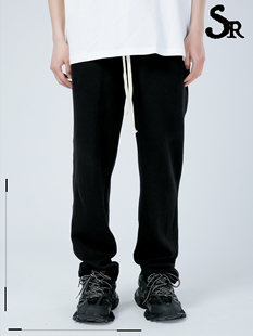 黑色针织百搭长裤 Senior 子国潮休闲裤 宽松运动裤 男 Role秋冬新款