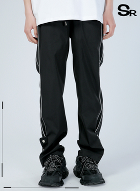 Senior Role2021春季国潮休闲裤男薄款长裤宽松直筒排扣长裤