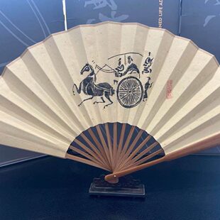 徐州汉画像石折扇 徐州特色小礼品 宣纸折扇 手工折扇 徐州礼品