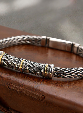 翔栩手工编织龙骨男手链复古创意