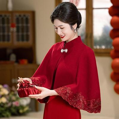 披肩婚礼新娘高端大气上档次独特漂亮礼服2025新款旗袍专用围巾