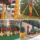 烫金布料包柱子褶皱包树金布包墙装 饰布 饰金色婚庆节日舞台抓皱装