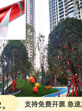 红色烫金布料包树褶皱包柱子包墙装饰婚庆节日舞台装饰布抓皱喜庆