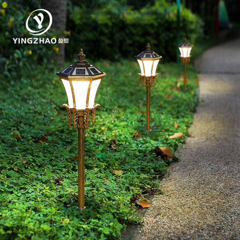 防水灯户外太阳能草坪地插式led草地花园别墅欧式复古室外庭院灯
