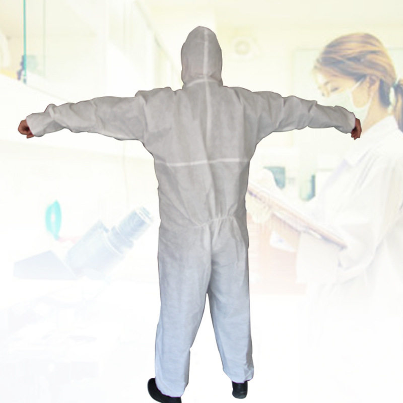 现货一次性隔离衣无纺布连体带帽隔离服全身防护工作服实验室防疫