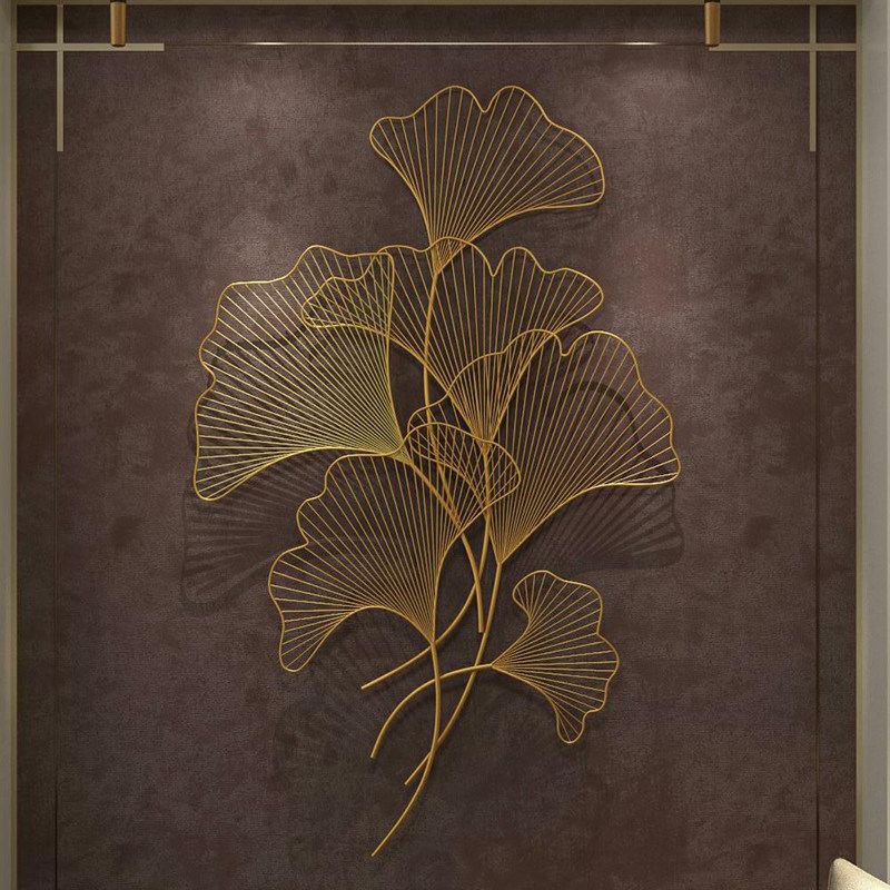 现代新中式铁艺银杏叶壁饰壁挂 玄关酒店会软装墙饰工艺品挂件在类目 家居饰品, 壁饰中 - 来自Buy2taobao.com提供专业的淘宝代购服务