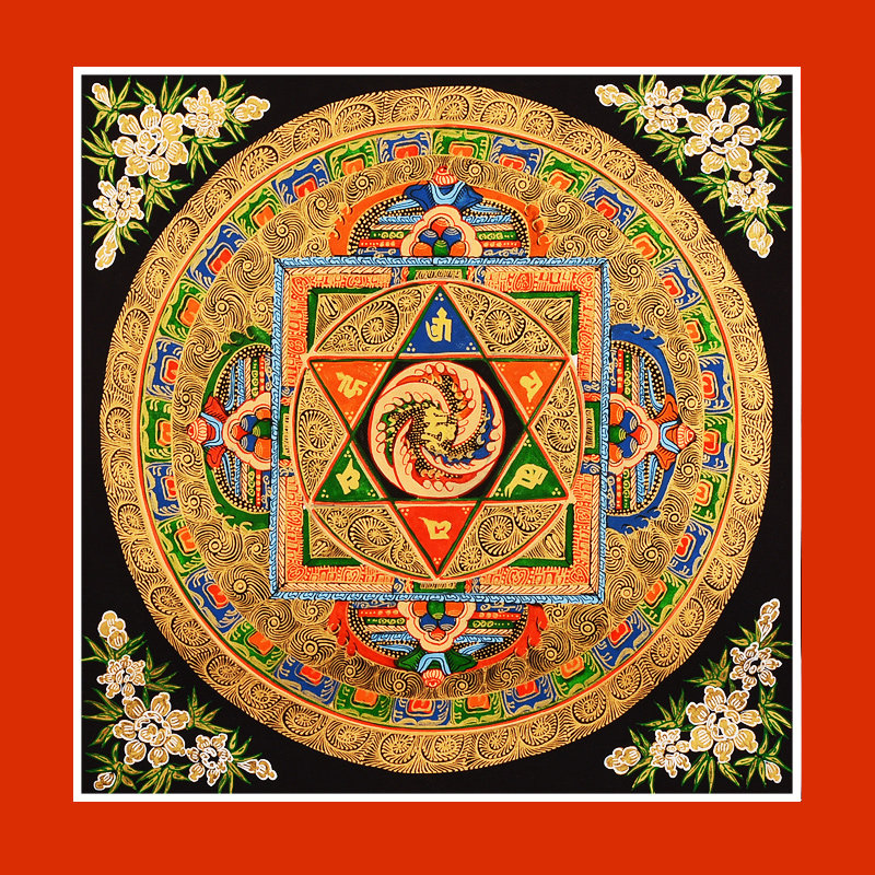 藏村 唐卡手绘坛城尼泊尔手工天然矿物颜料家居装饰壁画玄关挂画,特色手工艺,藏族唐卡,淘宝优惠券,粉丝福利购,淘宝优惠卷