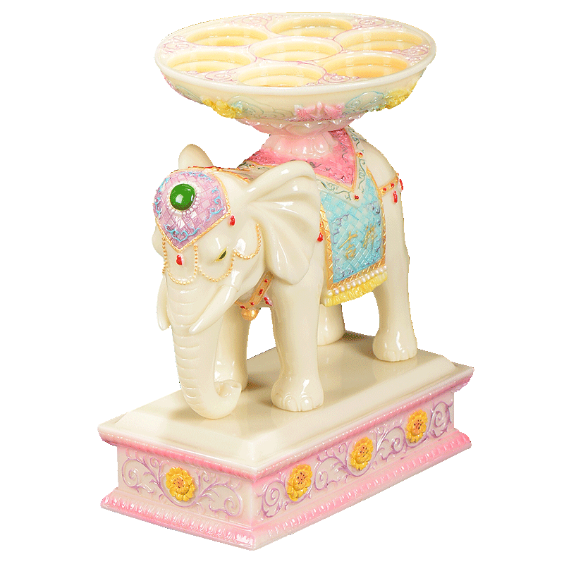 吉象烛台七星灯座吉祥花纹