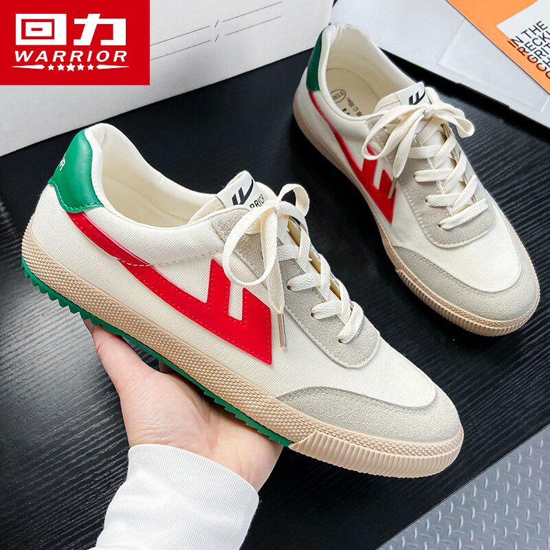 回力男鞋帆布鞋男2025年夏季薄款透气小白鞋潮流百搭低帮休闲板鞋