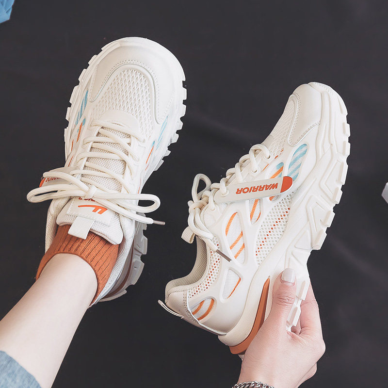 回力女鞋夏季透气2025新款网面薄款老爹鞋ins潮厚底跑步运动鞋子