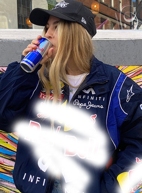 Sports black printed casual loose long sleeved trench coat