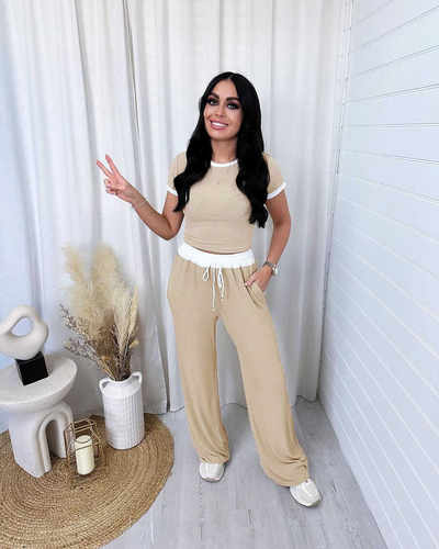 2024 Women's Fashion Casual Wide Leg Pants Sport Set