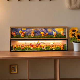 泡泡玛特星星人来自星星的礼物盲盒收纳盒展示柜防尘相框展示盒