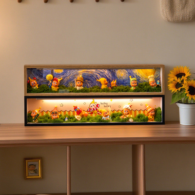 泡泡玛特星星人来自星星的礼物盲盒收纳盒展示柜防尘相框展示盒