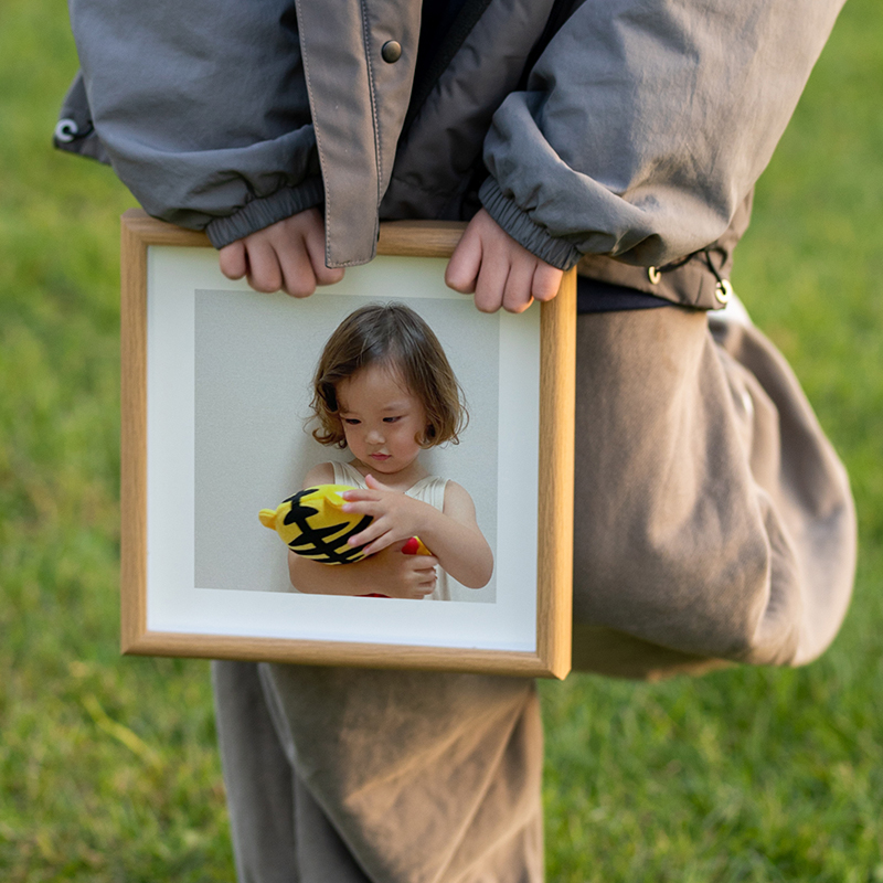 宝宝相框摆台正方形儿童成长纪念画框洗照片做成迷你小油画棒框架