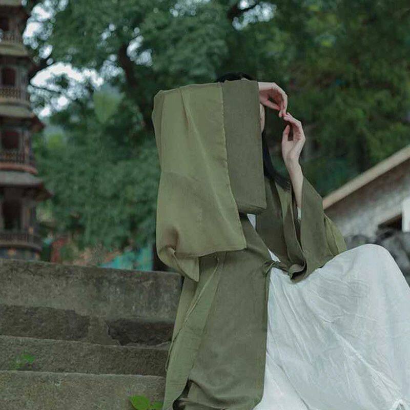 중국 HANFU 홈메이드 레이디스 가디건 TULLE SUSPENDER 드레스