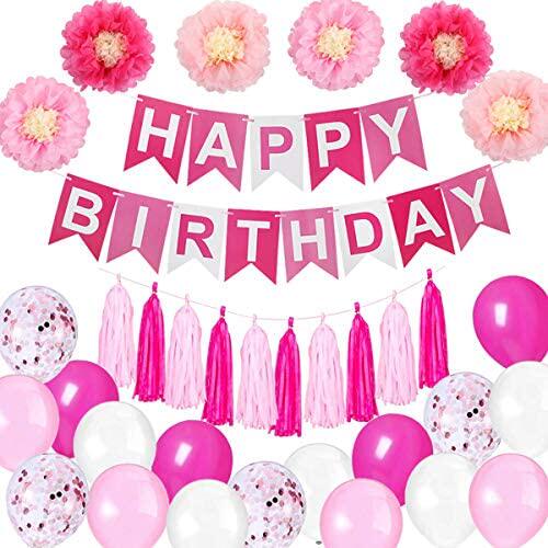 jopary pink birthday party decorations with happy birthday b
