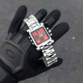 Red Plate with Label [Free Cuban Bracelet]