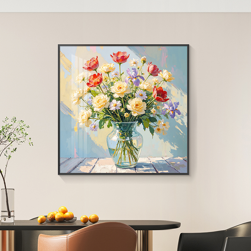 奶油风轻奢餐厅饭厅高级感装饰画