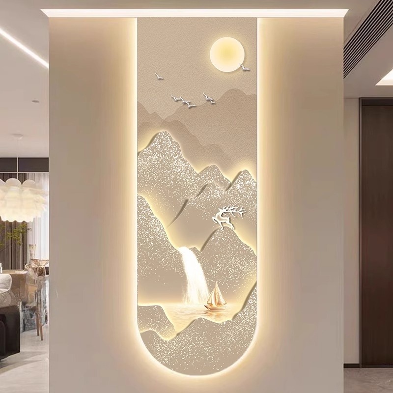 壁灯旭日东升有靠山入户门正对墙