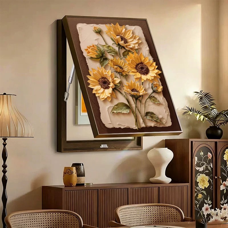 中古风电表箱装饰画电箱遮挡挂画图片